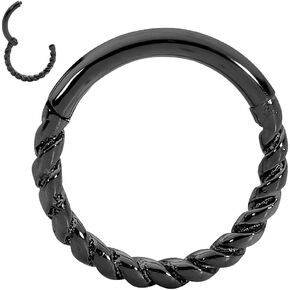 365 Sleepers 316L Surgical Steel 16G 8mm 10mm Twist Hinged Hoop Segment Nose Ring Helix Tragus Septum Unisex Earring Body Piercing Jewelry