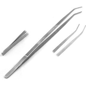 OdontoMed2011 (Huge Jumbo Aquarium Aqua Tweezers) Thumb Dressing Forceps Curved Serrated 24" Long Stainless Steel Tweezers