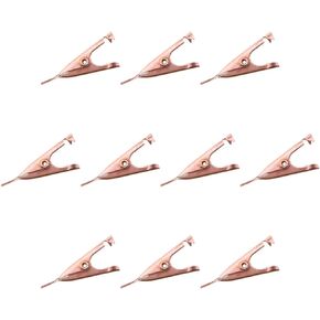 10PCS Compact Power Supply Charging Clip Test Clip 27MM All Copper Flat Crocodile Clip for Soldering Heat Sinks or Test Lead Connector