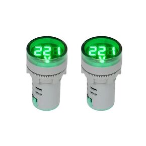 NOYITO 80-500V AC Digital Voltmeter 110V 220V 380V Red Green Yellow Blue White LCD Digital Display Small Round Head (Pack of 2) (Blue)