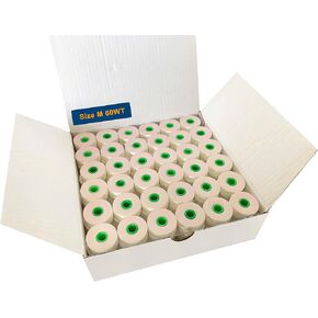 HimaPro 144 White PreWound Bobbins Size M (1" x 0.385") Medium Weight(60WT) Cardboard Sided for Use with Mid & Large Sized Commercial Sewing Machines and Longarm Quilting Machines