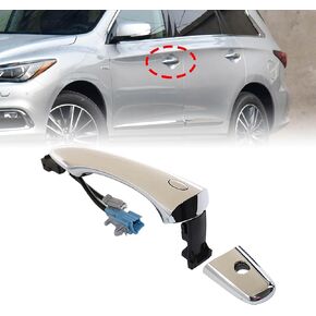 Exterior Door Handle Front Left Driver Side W/Keyhole Compatible with Infiniti EX35 FX35 FX50 QX50 QX56 QX60 QX70 QX80 2008-2020, Replaces 806401BA0A