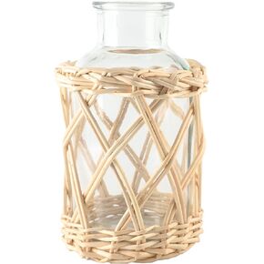 Flower Vases with Cotton Rope Cover Woven Glass Vase Decorative Flower Bottle for Dining Room/Bedroom/Bathroom/Mantel (Cotton)