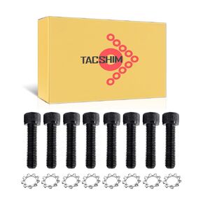 Hex (Allen) Head AR Grip Screw 1/4"-28x7/8" with Stainless Steel Star Lock Washer for New Build & Replacement (Set of 8) MFR#1510