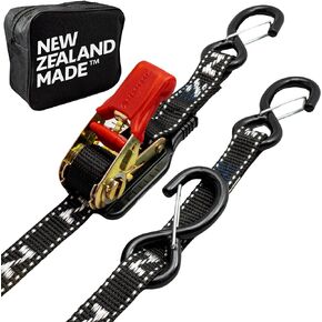 Jetski Ratchet Strap Tie Down Strap - Made in NZ - 1" x 8"’ Heavy Duty Tiedown with Floating PVC Hook - for Jetskis, Seadoo, Waverunner & PWCs - 1,800lbs Break Strength - 1 Strap (Blue)