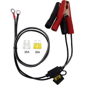 3ft / 0.92m 14 AWG Extension Cord Eyelet Terminal with Battery Clamp 12V/ 24V Battery Clip-On For High-power inverter,boat,RV battery,air pump,car fridge,car cooler,cart fan and other device