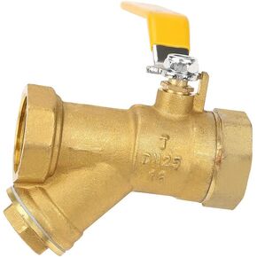 YWBL-WH Filter Ball Valve Y Type Brass Strainer 1" BSP DN25 Female Thread for Water Gas Oil, Ball Valve