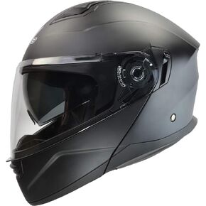 Unisex-Adult Flip-Up Caldera 2 Modular Motorcycle Helmet w/Sunshield & Custom Fit (Matte Black, Large)