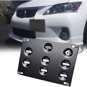 Front Bumper Tow Hook License Plate Relocator Compatible with Lexus 06-18 IS250 IS350 is-F, RC RC-F GS350 NX RX350 LS CT200h JDM Style Mounting Bracket Holder