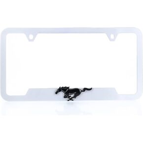 Ford Mustang Plastic License Plate Frame Tag Holder with 3D Emblem