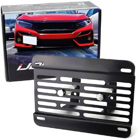 iJDMTOY No Drill Front Grille Mesh Mount License Plate Relocator Kit Compatible with 2017-2019 Honda Civic Si or Type-R Touring Hatchback
