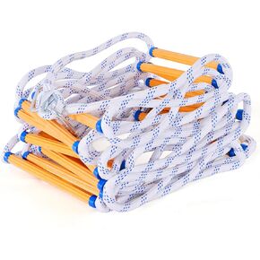 Emergency Fire Escape Ladder, 9.8FT Rope Ladder, Flame Resistant Safety Extension Ladder with 2 Hooks, Fast to Deploy Sturdy and Strong Portable and Reusable 2 Story,Weight Capacity up to 2000 Pounds