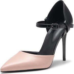 حذاء نسائي مغلق بمقدمة مدببة وكعب وشريط للكاحل وإبزيم ستيليتو حذاء أنيق مريح من D'Orsay in Kuwait