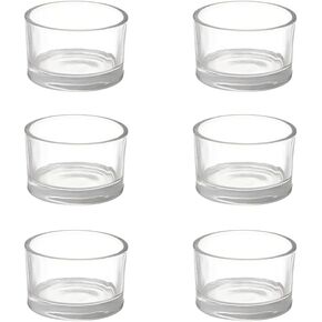 6 Pcs Clear Glass Votive Candle Holders Cups Tealight Holders Tea Light Centerpieces for Wedding Holiday Decoration S
