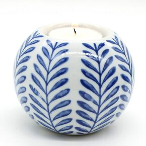 Porcelain Candle Holder Tealight Candleholders Blue and White Decorative Chinoiserie Decor (B12)