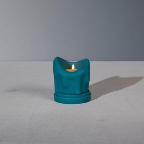 Handcrafted Tealight Candle Holder Designed as a Melting Candle; Handmade Tea Light Candle Holder; Bathroom, Living Room Mantel, Entryway, Buffet and Dining Table Decoration Brown