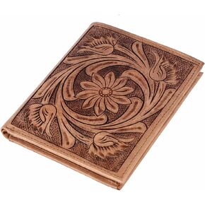 Genuine Full Grain Leather Bifold Wallet for Men Women | Western Wallet | Handmade Leather Wallets | Wallets for Cowboy | Men Casual Wallet | Tooled Leather Wallets for Men