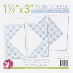 It's Sew Emma 1.5"X3" Flying Geese Quilt Block Foundation Paper