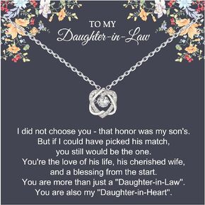 Daughter in Law Gifts, Sterling Silver 2 Hearts Necklace Gift for Daughter in Law, Daughter-in-Law Gifts from Mama Necklace, Daughter in Law Birthday Gift Ideas,Christmas Jewelry