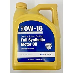 Subaru Synthetic Motor Oil SAE 0W-16 5 Quart Container SOA427V3100 Oem 2024 Crosstrek 2024 Impreza Genuine