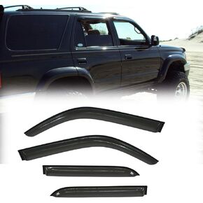 94751 Side Window Wind Deflector,4pcs Outside Mount Tape-On Nice Sun Rain Guards Set,Window Visor fit for 1996-2002 Toyota 4Runner
