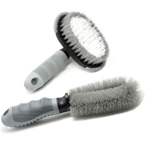 2 Pcs Car Wheel Brush,Wheel Cleaning Brush, Rim Cleaner for Your Car, Motorcycle or Bicycle Tire Brush Washing Tool