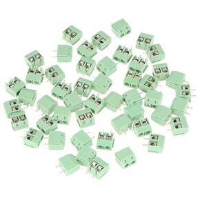 YWBL-WH 50PCS 2 Pin 5mm Screw Terminal Block Connector PCB Plastic Universal Mount Screw Terminal Block Connector