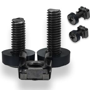 45 Pack Cage Nuts and M6 x 16mm Rack Screws Made of Nickel Plated Carbon Steel, M6 x 20mm Server Rack Screws for Rack Mount Server Cabinet, Server Shelves, Routers, Audio Server Console
