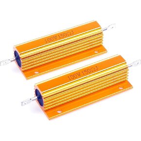LM YN 100 Watt 150 Ohm 5% Wirewound Resistor Electronic Aluminium Shell Resistors Gold (Pack of 2)