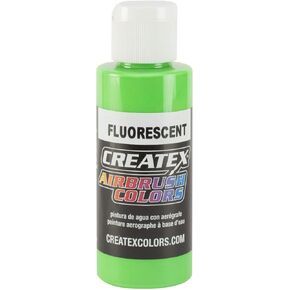Createx Fluorescent Airbrush Color, Green, 2 oz, 12 Each