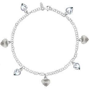 Savlano 925 Sterling Silver 10 Inches Pendant Charm Chain Summer Anklet for Women & Girls Comes With Gift Box