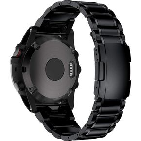 Baihui Band Compatible with Fenix 7X/Fenix 6X Band, 26mm Easy Fit Titanium Band Replacement Strap for Garmin Fenix 7X Solar/6X Pro/5X/5X Plus/3/3HR Smartwatch, Black