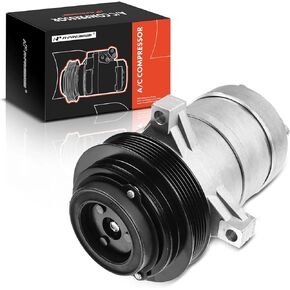 A-Premium A/C Compressor with Clutch Compatible with Chevrolet Impala 1994-1996, Commercial Chassis, Buick Roadmaster, Cadillac Fleetwood, Pontiac Firebird