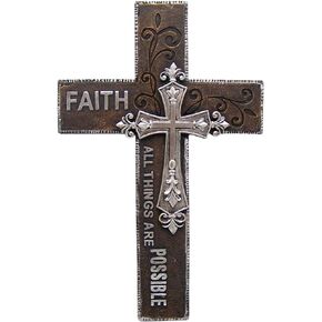 All Things Are Possible Wall Cross, Wall Hanging Décor, Religious Gift, 13.75 Inches