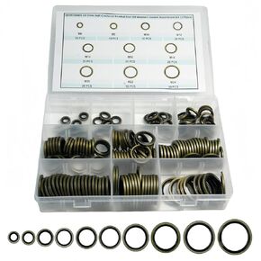 160 Pieces Bonded Seal Dowty Washer,Automotive Self-Centred Dowty Seal Gasket Assortment,7 Metric Sizes,(1/8, 1/4, 3/8, 1/2, 5/8, 3/4, 1)