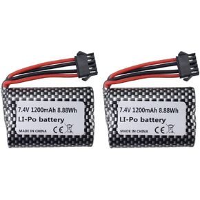 Accessories 2PCS 7.4V 1200mah Lithium Battery for R208 R308 2008 R206 TX122 TX123 H106 V003 RC Remote Control Boat Battery High Speed Boat Model Accessories