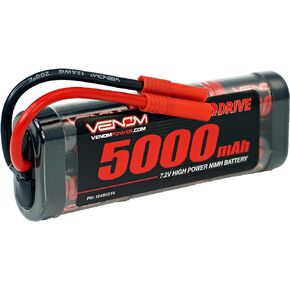 سلسلة Venom Drive 6S - بطارية NiMH بقدرة 5000 مللي أمبير في الساعة 7.2 فولت - قابس عالمي 2.0، 6 خلايا من النيكل ميتال هيدريد - موصل سيليكون ومتوافق مع تراكساس، دينز، HXT، 2WD، 4WD، الشاحنات والعربات in Kuwait
