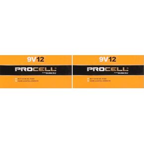 Duracell Procell 9 Volt Batteries, Pack of 12 (Packaging May Vary) - 2 Pack