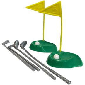 Golf Cake Decorations - Cake Topper - Birthday Retirement for Golfers - with Flag on Green Golf Ball Clubs - Sport Theme Party Supply Favors