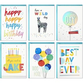 Hallmark Birthday Cards Assortment, 24 Cards with Envelopes (Rainbow Lettering, Best Day Ever)