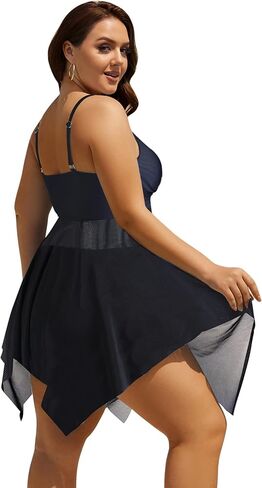 ملابس سباحة نسائية مقاس كبير تانكيني مع شورتات سباحة لباس سباحة منتفخ مع تحكم في البطن مكون من قطعتين لباس سباحة in Kuwait