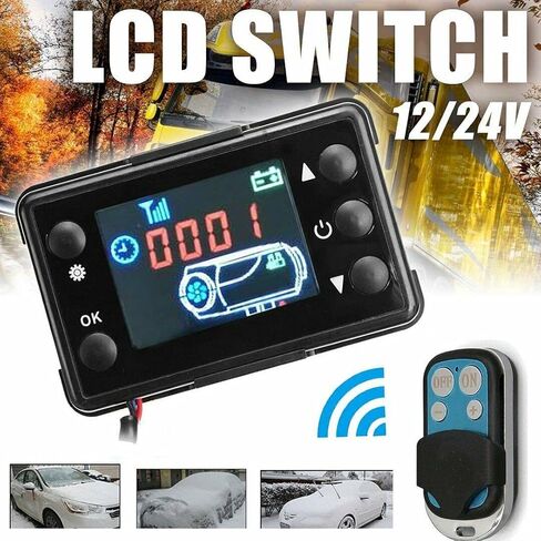 Universal Diesel Air Heater Controller LCD Monitor Thermostat Switch with Remote Control for 12V/24V 2kw/5kw/8kw Diesel Parking Heater in Saudi Arabia