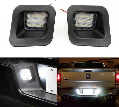2pcs LED Rear License Plate Lamp Light For 2003 to 2018 Dodge RAM 1500 2500 3500 Pickup Truck, Super White LED Lights, with Canbus and Resistors No Error in Kuwait