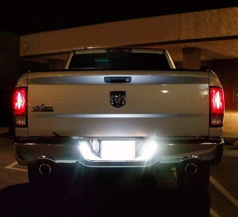 2pcs LED Rear License Plate Lamp Light For 2003 to 2018 Dodge RAM 1500 2500 3500 Pickup Truck, Super White LED Lights, with Canbus and Resistors No Error in Kuwait