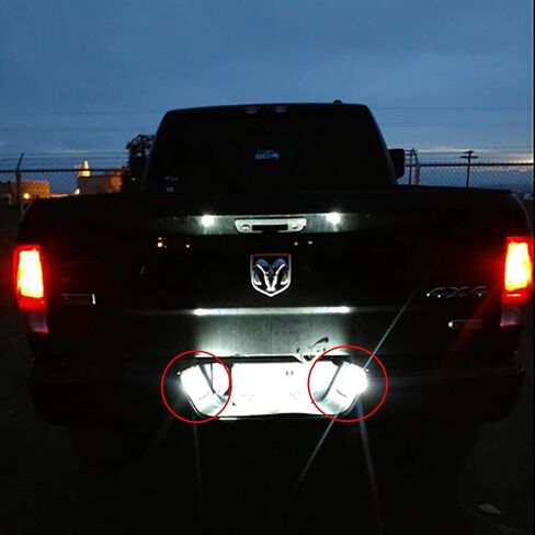 2pcs LED Rear License Plate Lamp Light For 2003 to 2018 Dodge RAM 1500 2500 3500 Pickup Truck, Super White LED Lights, with Canbus and Resistors No Error in Kuwait