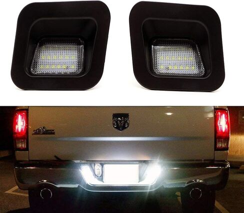 2pcs LED Rear License Plate Lamp Light For 2003 to 2018 Dodge RAM 1500 2500 3500 Pickup Truck, Super White LED Lights, with Canbus and Resistors No Error in Kuwait