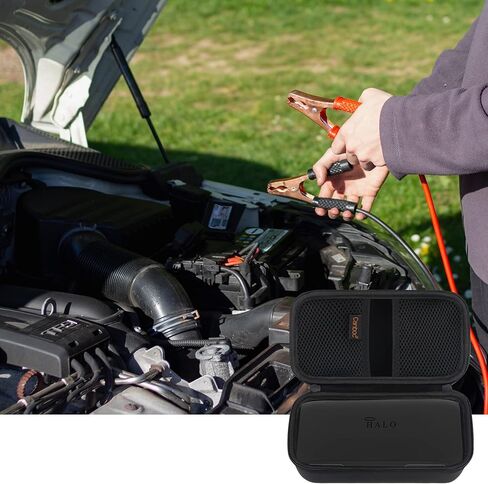 Canboc Hard Carrying Case for Halo Bolt ACDC Max 55500 mWh Car Jump Starter, Portable Phone Laptop Charger Power Bank, Mesh Bag for Jumper Cable, AC Wall Charger, Car Charge, Black in Saudi Arabia