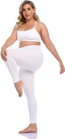 DESTTY Women's Plus Size Long Leggings Lightweight Stretchy Sports Yoga Pants Cropped Pants in Saudi Arabia