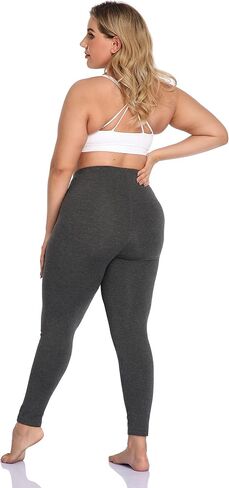 DESTTY Women's Plus Size Long Leggings Lightweight Stretchy Sports Yoga Pants Cropped Pants in Saudi Arabia