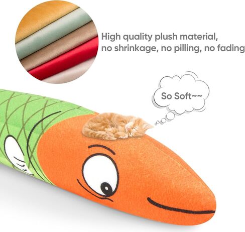 3PCS Catnip Toy, Bite Resistant Cat Toys Fish with Bell Inside, Interactive Kitten Exercise Kicker Toys for Indoor Cats in Kuwait